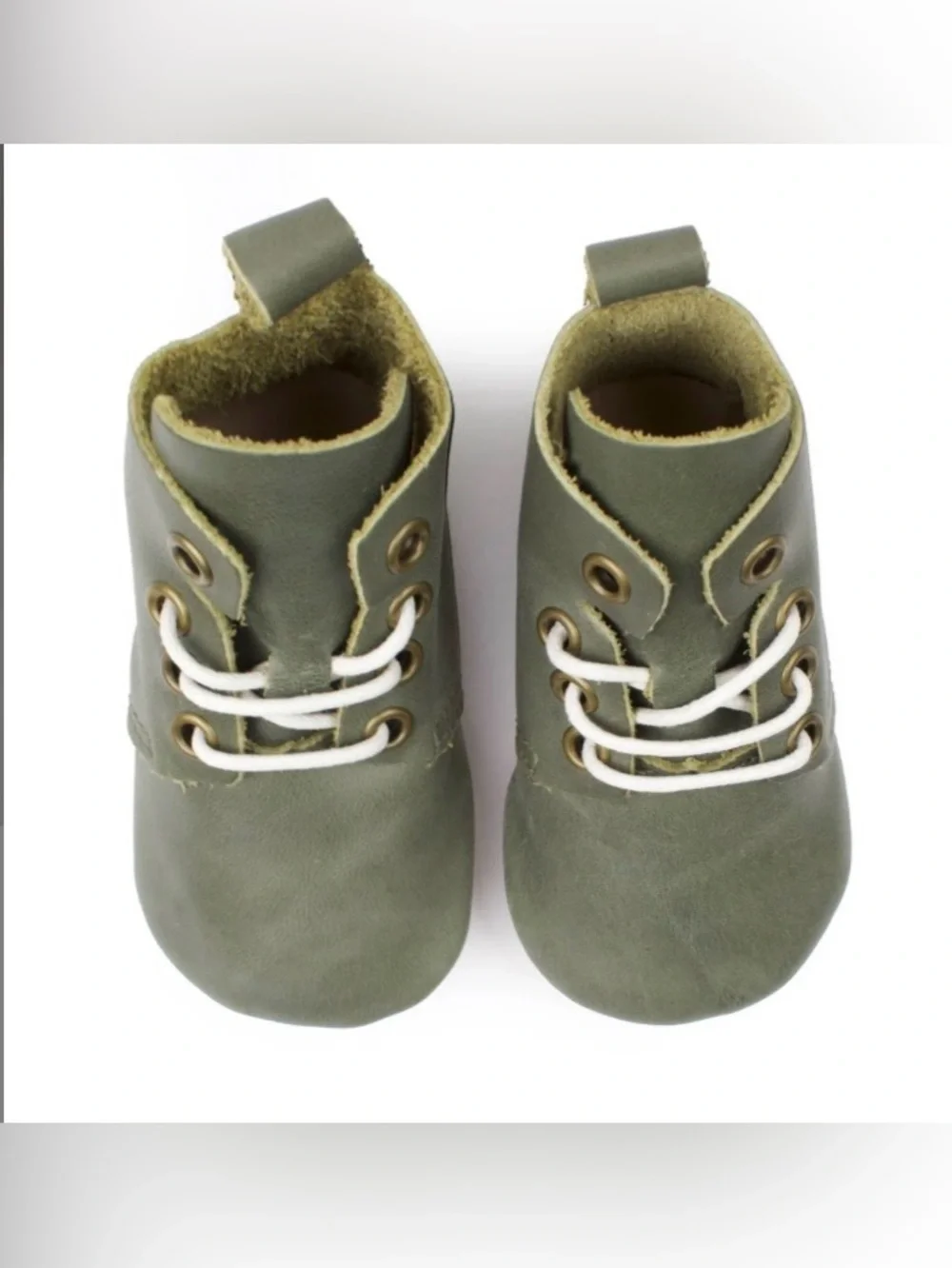 Piper Finn Sage High Top Leather Oxfords Soft Sole Baby Shoes Size 3